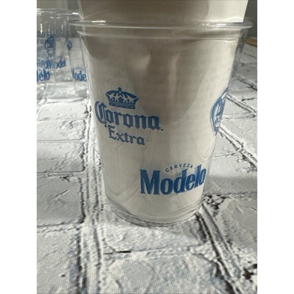 Corona Modelo Plastic Drinking 7oz Big Shot Glass Cup Lot 10 Disposable NEW - Picture 5 of 8